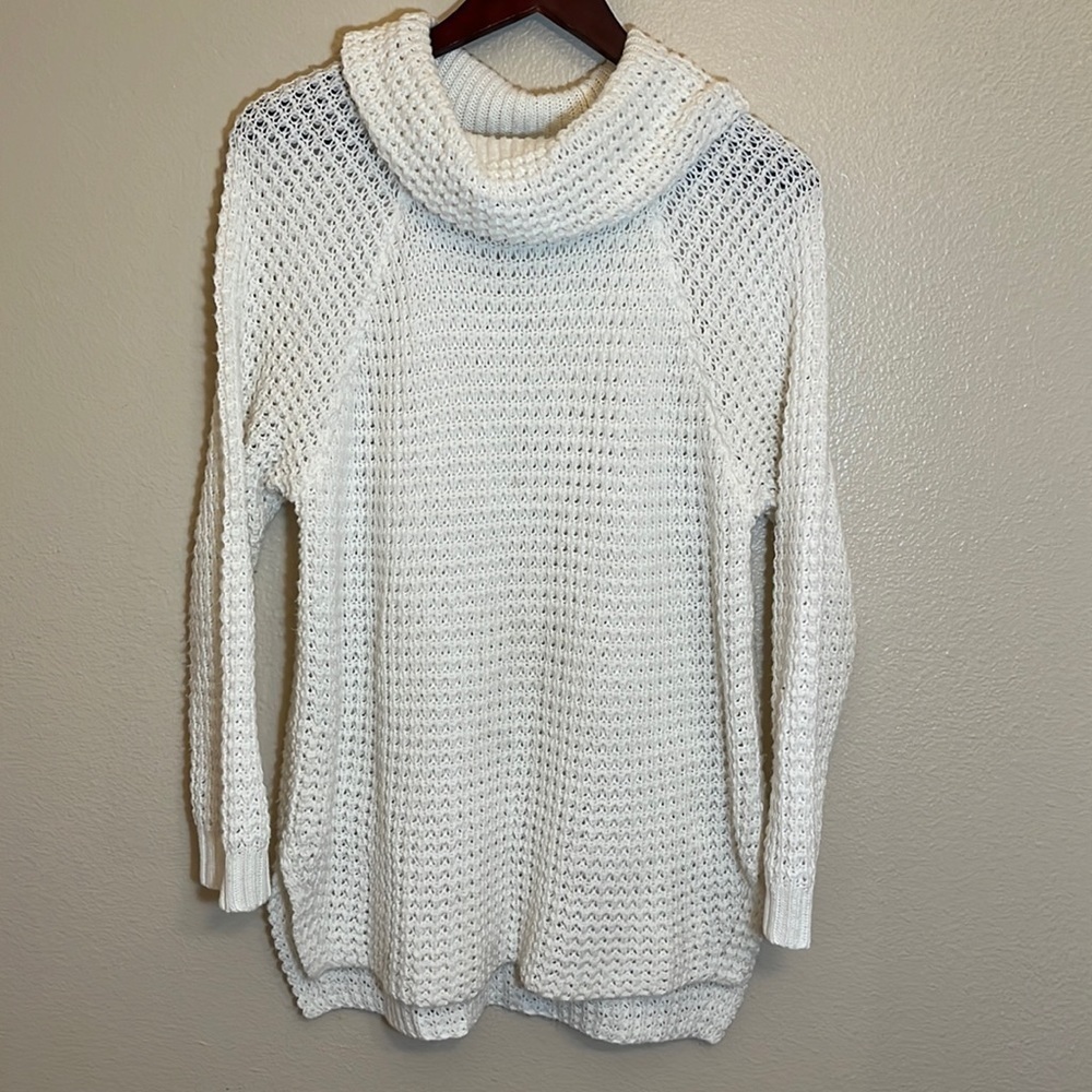 Cowl Neck Beige Cream Sweater